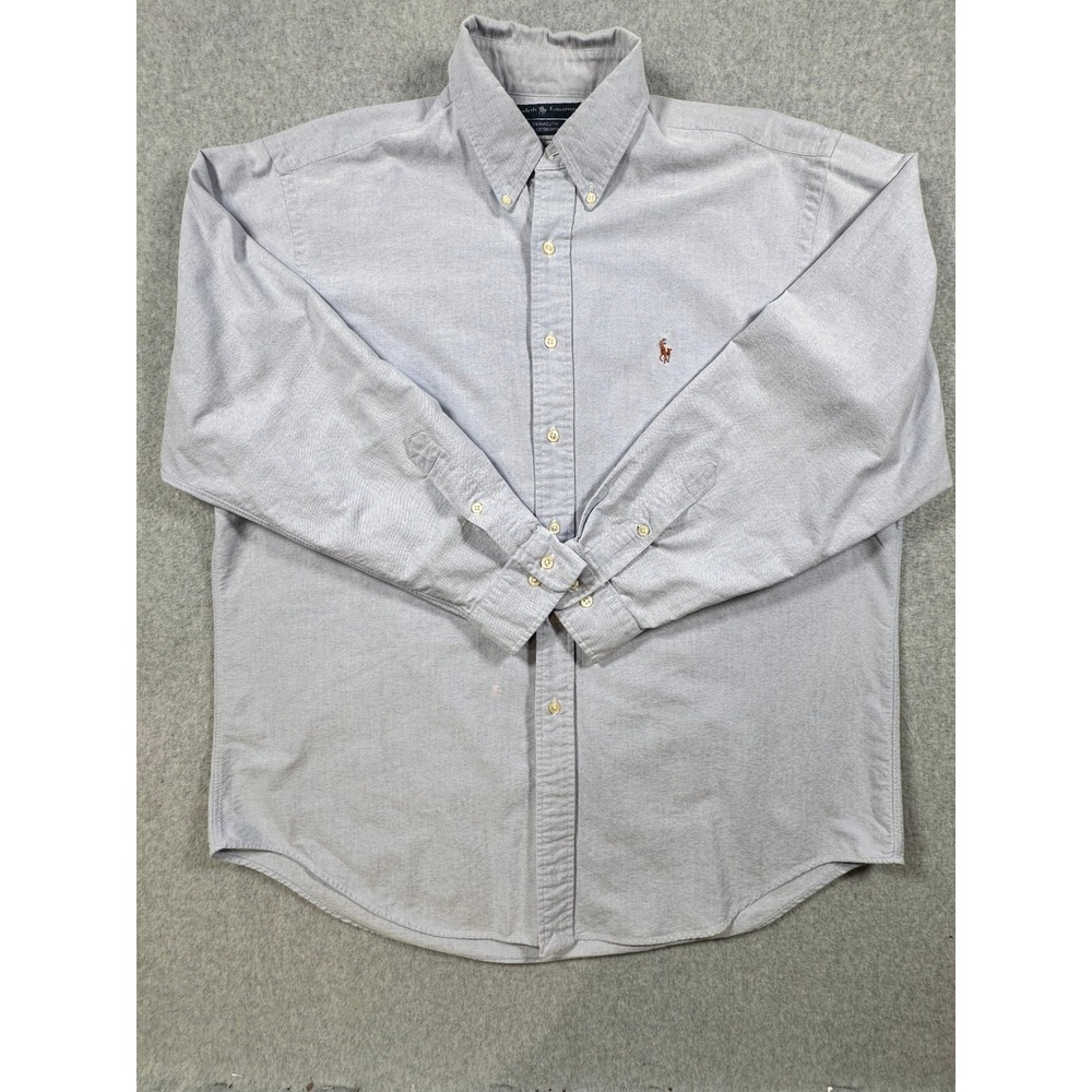 Polo Ralph Lauren Yarmouth Shirt Mens 17 34/35 Blue Cotton Oxford Button Down